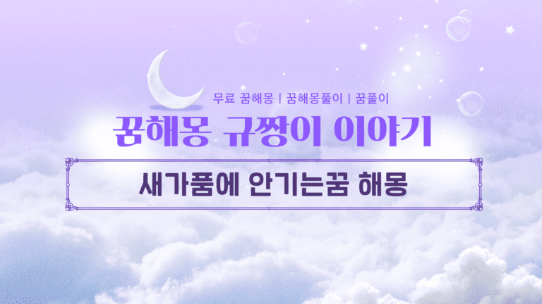 새가품에 안기는꿈 해몽, 이건 100% 대박 길몽입니다!